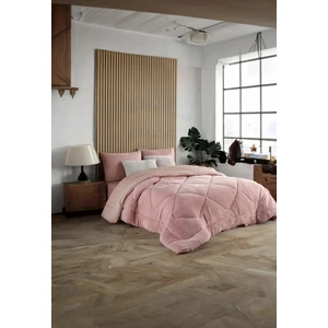 Çift Kişilik Yorgan Renkli Wellsoft Çift Taraflı 195X215 Pembe