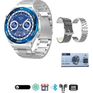 D4 Pro Amoled Ekran 4 GB Dahili Hafıza Market/müzik Özellikli 3 Kordonlu Watch 4 Pro Akıllı Saat