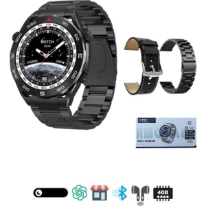 D4 Pro Amoled Ekran 4 GB Dahili Hafıza Market/müzik Özellikli 3 Kordonlu Watch 4 Pro Akıllı Saat