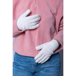 Tam Parmak Kalın Yumoş  Kadın Eldiven - Ekru - PS3131