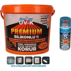 Avantajlı Izolasyon Paketi Uv-K Premium Silikonlu Boya 15 kg ve 400 ml Silikokap Su Izolasyon Spreyi