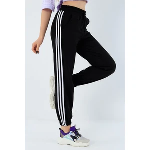 Pamuklu 3 Şeritli 2 Cepli Kadın Eşofman Altı