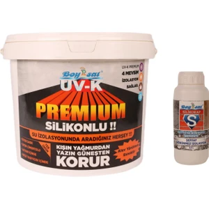 Yalıtım Paketi 1 kg Uv-K Premium Su Yalıtım Boyası Silikonlu ve Silikokap Şeffaf Izolasyon 500 ml