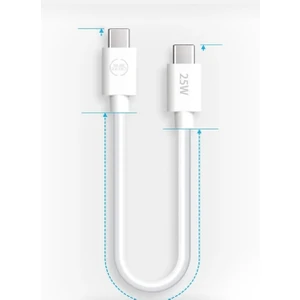 Kısa 25 cm 20W Hızlı Type C Şarj Kablosu Çift Taraflı Type-C To Type-C Pd Şarj Data Kablo