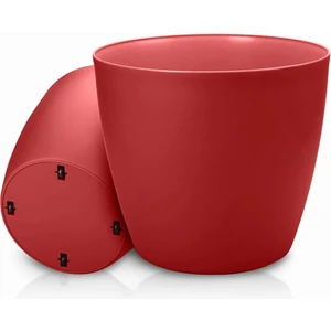 Melkan Home Tekerlekli Saksı 48 Litre Büyük Saksı Geniş Hacimli Tekerlekli Saksı Kırmızı 40 cm