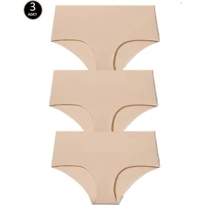 Gecko Collection Kadın Lazer Kesim Yüksek Bel Külot 3 Adet