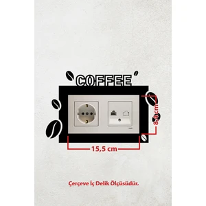 Coffee Kahve Tasarım 2li Dekoratif Priz Çerçevesi (Iç Ölçü 15,5x8,4 Cm) Ev Dekoru - Kahve Kosesi
