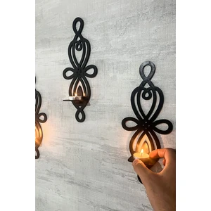 Dekoratif Şık Duvar Rafı 3 Lü Set (30 Cm) Duvar Mumluğu