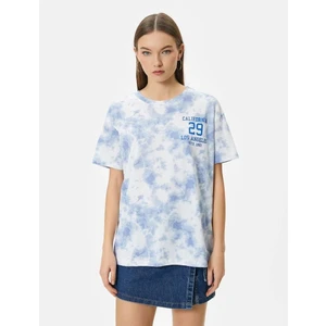 4SAL10220IK Koton Kadın T-Shirt Mavi Desenli