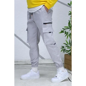 Erkek Fermuar Detaylı Paraşüt Kargo Pantolon 7