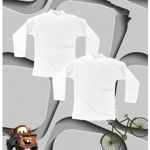 Body 2 Li Unisex Pamuklu Ligralı Yarım Balıkçı Yaka Gri Çocuk Body