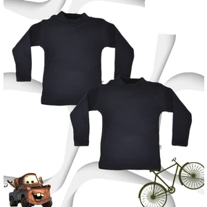 Body 2 Li Paket Unisex Pamuklu Ligralı Yarım Balıkçı Yaka Çocuk Body