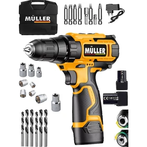 Alman Ex-Torq 58 V 6 Ah Otomatik Korumalı Metal Şanzuman Çift Akülü Şarjlı Matkap 27 Parça Set