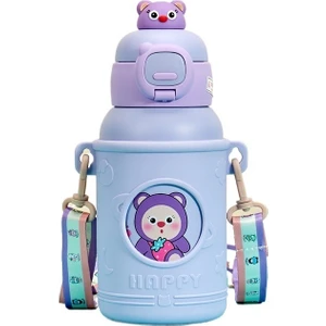 Paslanmaz Çelik Çocuk Termos Bardak Bebek Su Isıtıcısı Öğrenci Pipetli Bardak (Yurt Dışından)