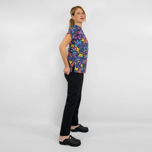 Nur Medikal Giyim Butterfly Kelebek Desenli Likralı Uni Doktor Hemşire Scrubs Üniforma Takımı