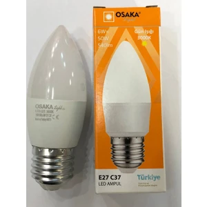5 Adet Osaka 6W=50W 540 Lümen E27 LED Buji  3000 Kelvin Günışığı