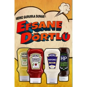 Efsane Dörtlü Set (Hardal 400 gr+Ketçap 460 gr+Mayonez 400 gr+Barbekü Sos 465 gr)