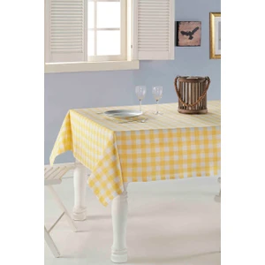 Denizli Concept Kareli Masa Örtüsü Sarı