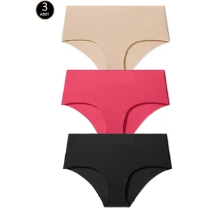 Gecko Collection Kadın Lazer Kesim Yüksek Bel Külot 3 Adet