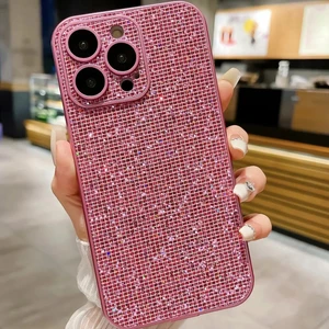 iPhone 15 Pro ile Uyumlu Parlak Taşlı Tasarımlı Kamere Lens Koruma Parlayan Harika Arka Taşlı Yüzey