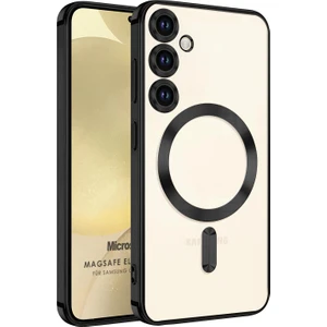 Samsung Galaxy S24 Plus Kılıf Magsafe Luxury Electroplate Siyah