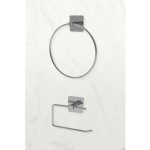 Yapışkanlı Yuvarlak Havluluk Havlu Askısı ve Tuvalet Wc Kağıtlık Pratik Banyo 2'li Set