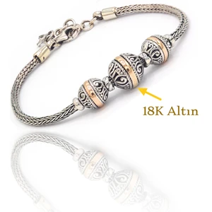 Midyat Nurtaş Gümüş Sade Top Model El Işi 925 Ayar Kadın Gümüş Bilezik 201022722