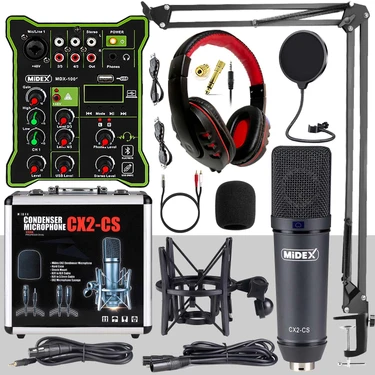 Midex Cx2 Functional Paket-5 Stüdyo Mikrofon Ses Kartlı Fiyatı