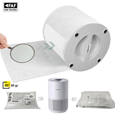 Faf 10 Adet Xiaomi Smart Air Purifier 4 Compakt  EU Uyumlu Gümüş İyonlu Elektrostatik Toz Tutucu Ön