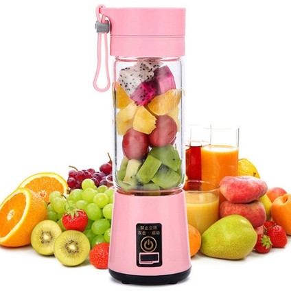 Pembe Tarzı 380ML 2 Bıçaklı Taşınabilir Elektrikli Meyve Sıkacağı Ev USB Şarj Edilebilir Smoothie Maker Karıştırıcılar Makinesi Şişe Meyve Suyu Fincan (Yurt Dışından) modelleri