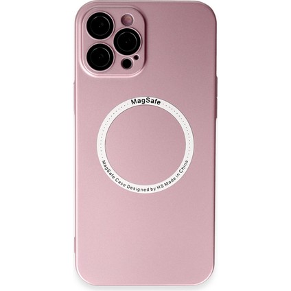 Apple iPhone 12 Pro Max Kılıf Jack Magneticsafe Lens Silikon - Rose Gold