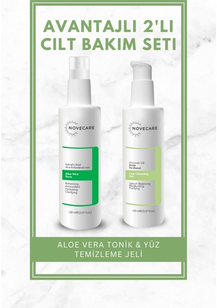 Sivilce Karşıtı Avokado Yağı Özlü Yüz Yıkama Jeli & Canlandırıcı Aloe Vera Tonik