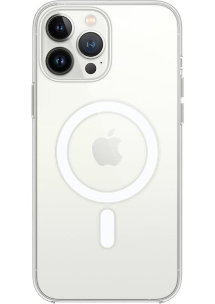 Apple iPhone 14 Pro Max Kılıf Magneticsafe Şeffaf Silikon - Şeffaf