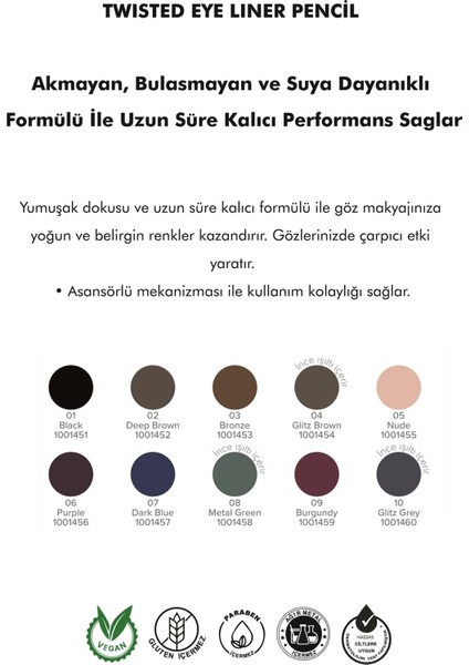 Asansörlü Göz Kalemi 02 Deep Brown Yeni Nesil Ürün