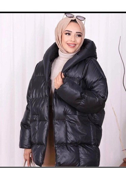 Kadın Şık Oversize Şişme Kaban