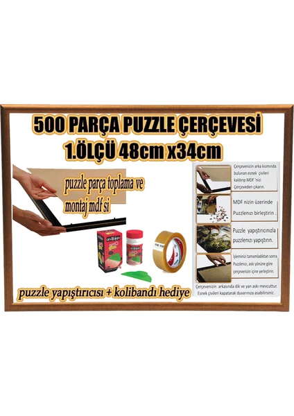 Puzzle Çerçevesi 48 x 34 cm renk bronz Çerçeve Genişliği 23 mm