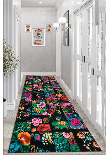 Yıkanabilir Kaymaz Patchwork Salon Halısı Mutfak Halısı ve Yolluk 4770