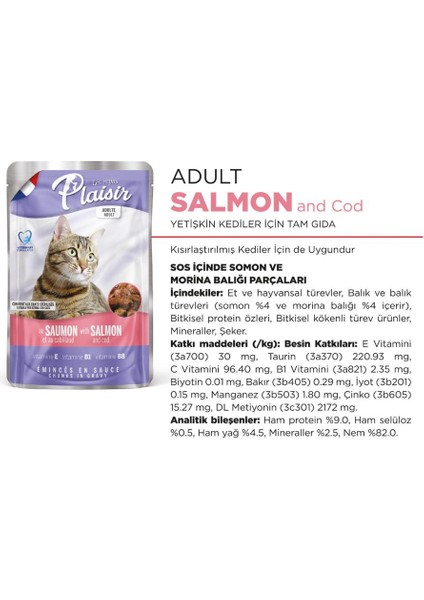 Pouch 100 gr Somon morina Etli 22 Adet Kedi Maması