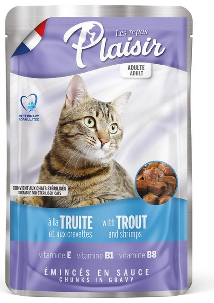 Pouch 100 gr Alabalıklı Karidesli 4 Adet Kedi Maması