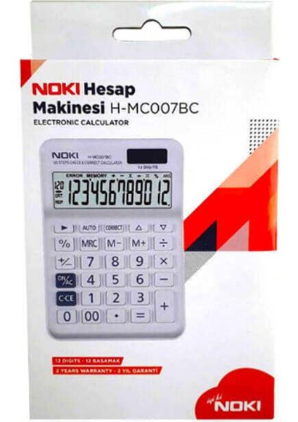H MC007BC 12 Haneli Hesap Makinesi