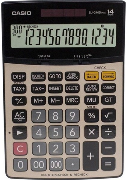 DJ 240D Plus Yüzde Yapabilen Işlem Kontrollü Hesap Makinesi