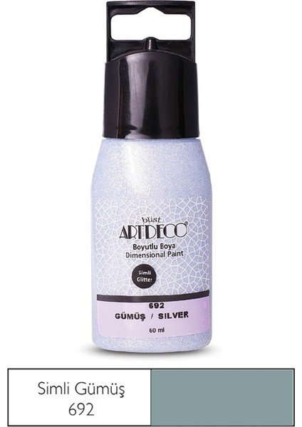 Simli Boyutlu Boya 60 ml Gümüş 692