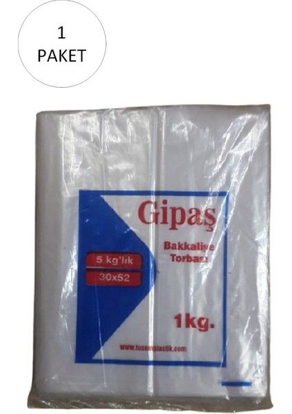 Bakkaliye Naylon Torba 5 kg'lık 30 x 52 cm 1 Paket