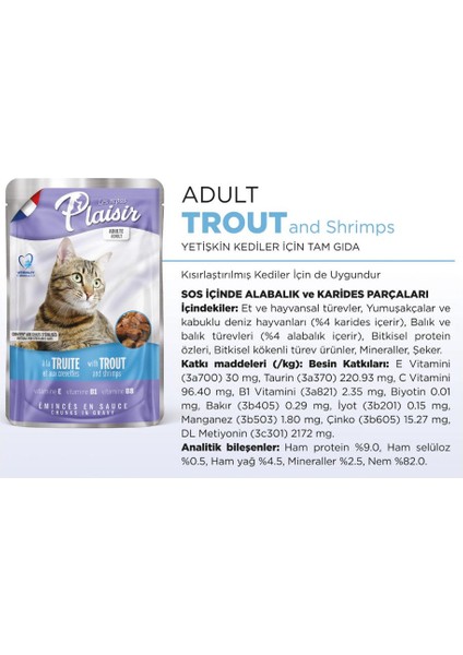 Pouch 100 gr Alabalıklı Karidesli 22 Adet Kedi Maması