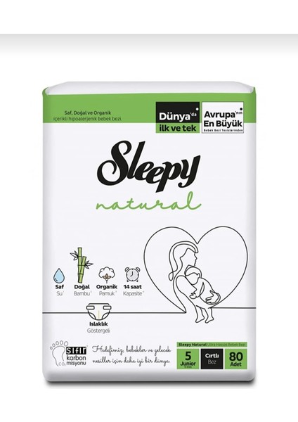 Natural 4'lü Jumbo Bebek Bezi Junior 5 Numara 80 Adet (11-18 Kg)
