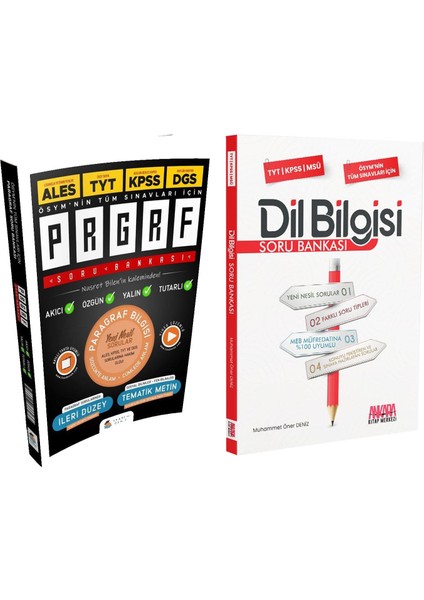 Tüm Sınavlar İçin Paragraf ve Ankara Kitap Merkezi Yayınları Dil Bilgisi Soru Bankası Seti 2 Kitap