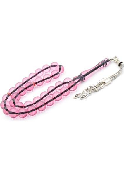 Küre Kesim Kokulu Pembe Toz Kehribar Tesbih 10 mm fiyatları