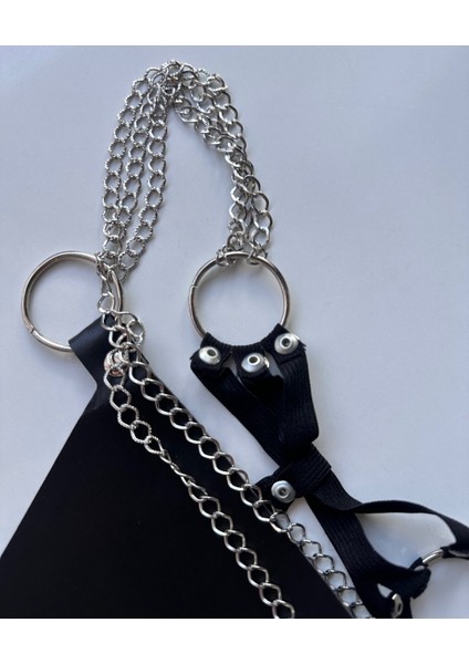 Kadın Suni Deri Halka ve Zincir Detaylı G-String - 165 fırsatları