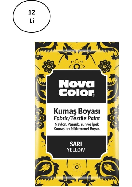 12 gr Toz Kumaş Boyası Sarı NC-900 12'li