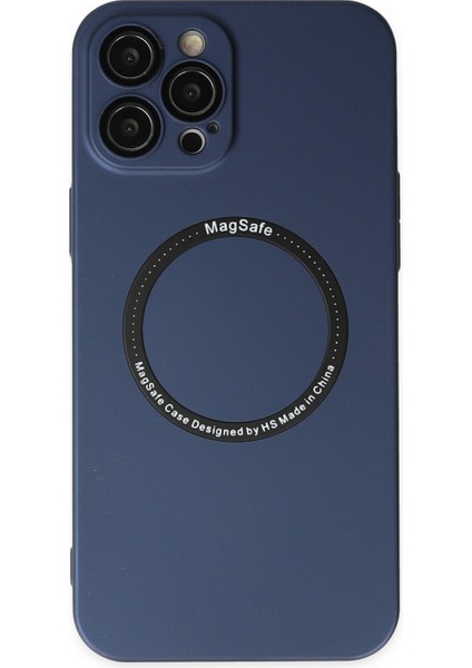 Apple iPhone 12 Pro Kılıf Jack Magneticsafe Lens Silikon - Lacivert